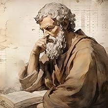 Illustration of a philosopher reading, evoking Seneca and ancient Carthage